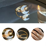 Buddha Stones Natural Tridacna Stone Moon 14K Gold Blessing Ring