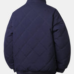 Faux Fur Lined Quilted Stand Collar Jacket