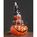 Buddha Stones Halloween Pumpkins Ghost Resin Backflow Smoke Fountain Incense Burner Decoration