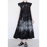 Irregular Graffiti-Print Loose Dress
