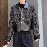 Retro PU Patchwork Casual Jacket