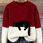Ana - Jersey Elegante con Diseño de Gato