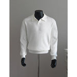 Seagull Collar Long-sleeved Knit Sweater
