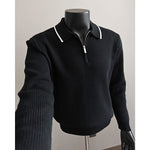 Half-zip Collar Pullover Knit Polo Shirt