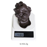 Buddha Stones Halloween Skull With Ghost Hand Purple Clay Spiritual Incense Burner Decoration
