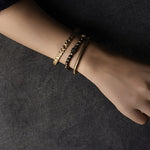 Buddha Stones Lava Rock Stone Copper Balance Cuff Bracelet Bangle