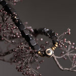 Buddha Stones Ebony Wood Dzi Bead Copper Peace Couple Bracelet