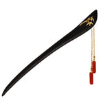 Buddha Stones Red Agate Ebony Wood Confidence Tassel Hairpin