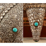 Buddha Stones Tibetan Handmade Natural Shankha Engraved Eight Auspicious Symbols Conch Shell Lucky Home Decoration