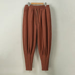 Pleated Drawstring Thickened Lantern Casual Pants