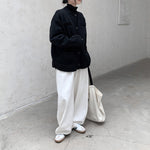 Loose Casual Crewneck Knitted Cardigan Sweater