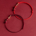Buddha Stones Cinnabar Blessing Red String Golden Infinity Symbol Bracelet Anklet