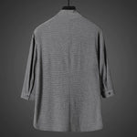 Vintage Ice Silk Loose Zen Clothes Half Sleeve T-shirt Drawstring Pants Two-Piece Set