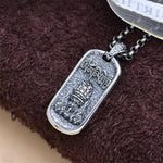 Buddha Stones 925 Sterling Silver Zakiram Goddess of Wealth Om Mani Padme Hum Peace Necklace Pendant