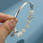 Buddha Stones Bodhi Seed Butterfly Lotus Luck Wealth Bracelet Bangle