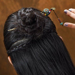 Buddha Stones Tibetan Turquoise Agate Protection Hairpin Decorations