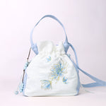 Buddha Stones Embroidered Butterfly Lotus Magnolia Cotton Linen Tote Crossbody Bag Shoulder Bag Handbag