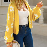 Zeagoo Women's Cute Daisy Knit Cardigan Long Sleeve Casual Flower Open Front Sweater Tops
