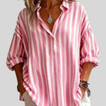 Nora | Loose Striped Blouse with Collar