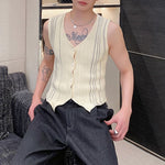 Simple Irregular Knitted Casual Vest