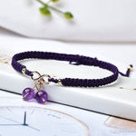 Buddha Stones Natural Strawberry Quartz Amethyst Green Phantom Bead Positive Bracelet