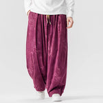 Corduroy Printed Casual Wide-Leg Pants