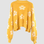 Zeagoo Women's Cute Daisy Knit Cardigan Long Sleeve Casual Flower Open Front Sweater Tops