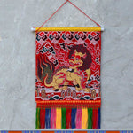 Buddha Stones Feng Shui Kirin Spiritual Colorful Tassel Wall Art