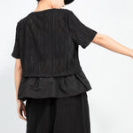 Hollow Top Fake Two-piece Stitching T-shirt