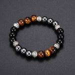 Buddha Stones Tiger Eye and Hematite Good Luck and Healing Bracelet