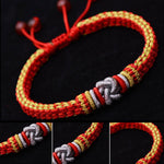 Buddha Stones Colorful Rope True Love Knot Luck Handmade Bracelet