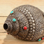 Buddha Stones Tibetan Handmade Natural Shankha Engraved Eight Auspicious Symbols Conch Shell Lucky Home Decoration