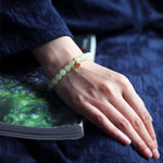 Buddha Stones Jade Lotus Abundance Adjustable Bracelet