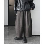 Retro Woolen Loose Plaid Wide-leg Casual Pants