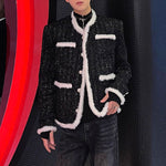 Paneled Raw-edge Tweed Jacket