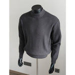 Striped Crew Neck Textured Knit Sweater