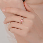 Buddha Stones Pink Crystal Soothing Rotation Ring
