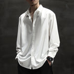 Loose Square Collar Solid Color Large Size Business Shirt