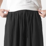 Retro Ice Silk Linen Over-the-Knee Pants
