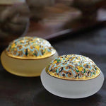 Buddha Stones Lotus Liuli Crystal Healing Meditation Incense Burner
