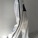 Black White Contrast Casual Pants