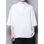 Simple Loose Pile Collar Short Sleeve T-Shirt
