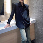 Solid Color Loose Casual Padded Shoulder Shirt