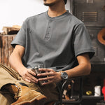 250g Heavyweight Loose Fit Cotton Henley Shirt