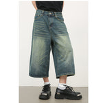 Summer Retro Blue Denim Shorts