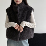 Sleeveless Faux Lamb Wool Vest