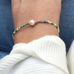 Minimal Turquoise and Pearl Bracelet