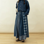 Patchwork Drawstring Baggy Jeans
