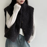 Sleeveless Faux Lamb Wool Vest