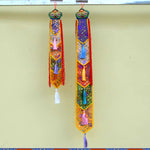 Buddha Stones Lotus Flower Eight Auspicious Symbols Meditation Enlightenment Colorful Tassels Wall Art
